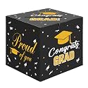 Graduation Card Box, 2026 Graduation Party Decorations Black Card Box for Graduation Party 2026 Graduation Card Holder Foldable Congrats Grad Box for Gifts and Cards Graduation Party Favors Supplies