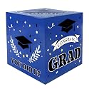 Graduation Card Box, Blue, 9x9x9 inches, Class of 2025, Graduation Gift, Party Decoration, 1 Count (Pack of 1), Gift Wrap