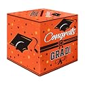Graduation Card Box, Graduation Party Decorations 2026, Orange Graduation Box, Graduation Card Holder, Foldable Cardboard Congrats Grad Card Gift Box for Graduation Party Supplies Party Favors