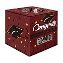 Graduation Card Box, Graduation Party Decorations 2026, Maroon Graduation Box, Graduation Card Holder, Foldable Cardboard Congrats Grad Card Gift Box for Graduation Party Supplies Party Favors