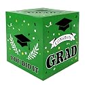 Graduation Card Box, Green, 9 x 9 x 9 Inches, Class of 2025 Graduation Gift Box, Money Box, Card Holder, Party Decorations