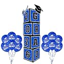 Graduation Decorations 2026 Set - So Proud of You - Class of 2026 Balloon Boxes for Memorable Grad Party Supplies, Indoor/Outdoor Congrats Grad Home Door Décor Essentials（blue and black）