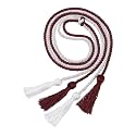 Graduation Double Honor Cords with Tassel, 68" Long (Maroon+White)