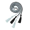 Graduation Double Honor Cord with Tassel, 68" Long (Black+Sky Blue)