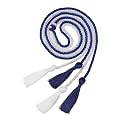 Graduation Double Honor Cords with Tassel, 68" (Royal Blue+White)