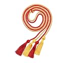 Graduation Double Honor Cords with Tassel, 68" Long (Red+Gold)