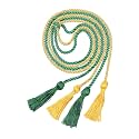 Graduation Double Honor Cords with Tassel, 68" (Kelly Green+Gold)