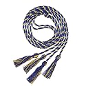 Graduation Double Honor Cords with Tassel, 68" (Royal Blue Gold)