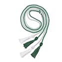 Graduation Double Honor Cords with Tassel, 68" (Kelly Green+White)