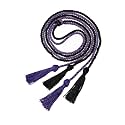 Graduation Double Honor Cords with Tassel, 68" Long (Black+Purple)