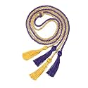 Graduation Double Honor Cords with Tassel, 68" Long (Purple+Gold)