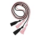 Graduation Double Honor Cords with Tassel, 68" Long (Black+Pink)