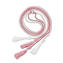 Graduation Double Honor Cords with Tassel, 68" Long (Pink+White)