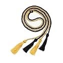 Graduation Double Honor Cords with Tassel, 68" Long (Black+Gold)
