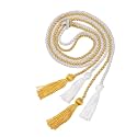 Graduation Double Honor Cords with Tassel, 68" Long (Gold+White)