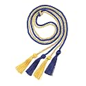 Graduation Double Honor Cords with Tassel, 68" (Royal Blue+Gold)