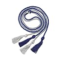 Graduation Double Honor Cords with Tassel, 68" (Royal Blue+Grey)
