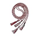 Graduation Double Honor Cords with Tassel, 68" (Black White Red)