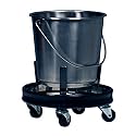 Graham-Field Stainless Steel Kick Bucket with Rolling Stand – 12.5 Quart Capacity