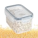 Grain Storage Container, Covered Airtight Canisters for Dry Food Organizer, Transparent Airtight Food Storage Containers for Sugar, Grains, Snacks, Rice, Nuts, Biscuits