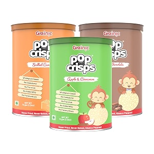 grainic popcrisps- assorted popped rice crisps apple amp cinnamonsalted caramelbuttery chocolate never baked never fried  3 cans x 72 gms i 3