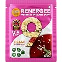 Grami Superfoods Renergee 9 Millets Instant Hot &amp; Sour Soup, Gluten-Free, Healthy Instant Millet Soup Powder, Perfect for Kids and Adults, No Corn Starch, No Preservative, No MSG, Low GI, Nutrient-Rich, High Fiber, Instan
