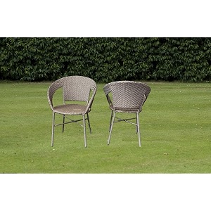 grand living 2-piece outdoor wicker patio chair weather-resistant chairs rattan for terrace lawnamp balcony duble colour 2 chair