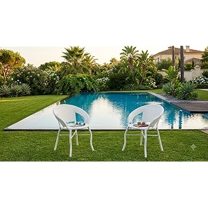 grand living 2-piece outdoor wicker patio chair weather-resistant chairs rattan for terrace lawnamp garden balcony white