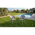 Grand Living 2-Piece Outdoor Wicker Patio Chair Weather-Resistant Chairs Rattan for Terrace, Lawn,&amp; Garden, Balcony (Grey, 2 Chair)