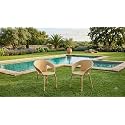 Grand Living 2-Piece Outdoor Wicker Patio Chair Weather-Resistant Chairs Rattan for Garden, Balcony for Terrace, Lawn,& Balcony (Beige, 2 Chair)