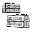 GRAND ORANGE LED Headlights W/Bulbs Fit 1994-1999 Chevy GMC C/K