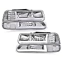 GRAND ORANGE LED DRL Headlights Fit 99-02 Chevy Silverado 1500 2500