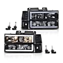 GRAND ORANGE LED Headlights Assembly Compatible with Chevy GMC C/K 1994-1999,Fit Chevy Suburban C/K 1994-1999,Fit 1995-1999 GMC Yukon Headlamp Smoke Lens Clear Reflector