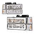 GRAND ORANGE LED DRL Headlights Fit 1994-1999 GMC C1500/K1500 Yukon