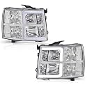 GRAND ORANGE LED DRL Tube Headlights Fit Chevy Silverado 1500 2007-2013