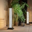 Grand patio Outdoor Floor Lamp Solar Powered Lantern Waterproof Wicker Boho Deck Lights for Garden Porch Decor, Large Crossover