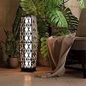Grand patio Outdoor Solar Powered Wicker Floor Lamp Outdoor Weather-Resistant Deck Light for Garden Porch - Silver Gray, Large Cindy