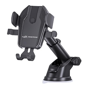 grand pitstop cool grip c1 car mobile holder with one click technology 360 rotation strong suction cup compatible with 4 to 6 inch smartphones wildshield and dashboard mobile holder for car