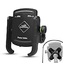 GRAND PITSTOP Mobile Holder for Bikes, Motorcycle, Scooter, Bicycles, Jaw Grip with Vibration Bike Mobile Holder, Aluminium Handlebar for Maps and GPS Navigation with 360° Rotation Phone Mount-Black