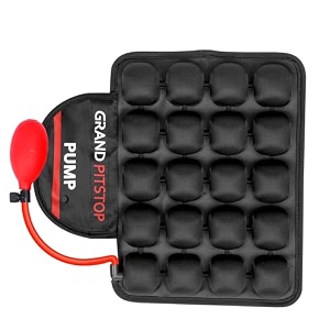 grand pitstop motorcycle air seat cushion  on-the-go air fill amp deflate  shockproof  seat cushion for bike riders  long ride comfort  royal enfield himalayan