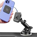 GRAND PITSTOP Car Mobile Holder, Quick Lock Gen-1 with in-Built Magnetic Lock Technology for 4 to 6 inch Smartphones, 360° Rotation, Strong Suction Cup, Wildshield and Dashboard Mobile Holder for Car