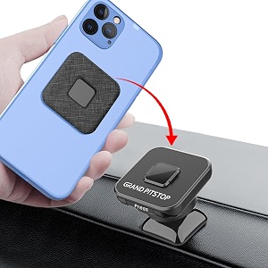 grand pitstop car mobile holder quick lock mini gen-1 in-built magnetic lock technology for 4 to 6 inch smartphones 360 rotation strong suction cup windshield and dashboard mobile holder for car