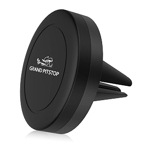 grand pitstop magnetic car mobile holder  black - air vent mount  claw grip  360 rotation  secure phone mount for gps amp calls  compatible with smartphones amp tablets
