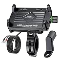 GRAND PITSTOP Waterproof Mobile Holder for Bikes, Motorcycle, Scooter, Bicycles, Bike Mobile Holder with Vibration, Handlebar Cellphone Holder for Maps and GPS Navigation &amp; 360° Rotation Phone Mount