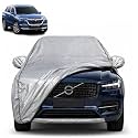 Grand Vitara 100% Waterproof Car Cover | Dustproof Sun Protection Cover | Soft Cotton Lining | Triple Stitched | Mirror Pocket | Antenna Pocket | All Weather Body Cover (Silver with Yellow Piping)
