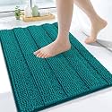 Grandaily Chenille Bathroom Rugs 24x16, Soft Absorbent Bath Mats, Deep Lake