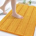 Grandaily Chenille Bathroom Rugs 30x20, Soft Bath Mats, Golden Yellow