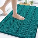 Grandaily Chenille Bathroom Rugs 30x20, Soft Absorbent Bath Mats, Deep Lake