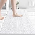 Grandaily Chenille Bathroom Rugs 30x20, Soft Absorbent Bath Mats, White