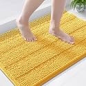 Grandaily Chenille Bathroom Rugs 36x24, Soft Bath Mats, Light Yellow